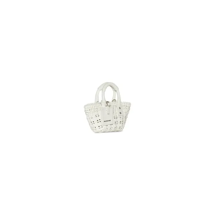 Women Mini Bags Balenciaga Bistro Xxs Basket With Strap In White
