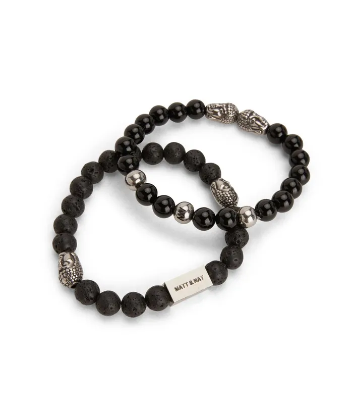 Women Miracle 8211 Black Stone Bracelet Black Matt and Nat Bracelets