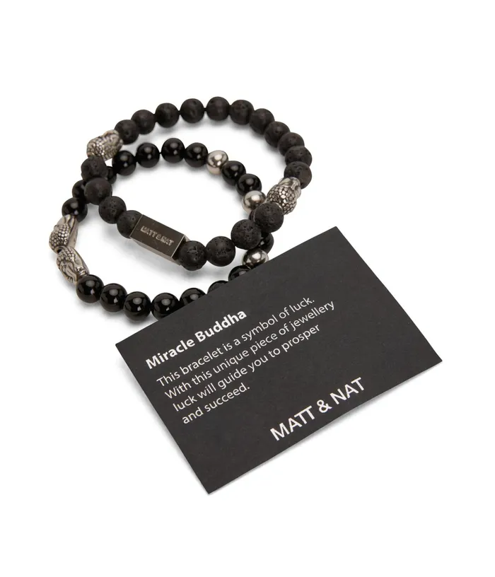 Women Miracle 8211 Black Stone Bracelet Black Matt and Nat Bracelets