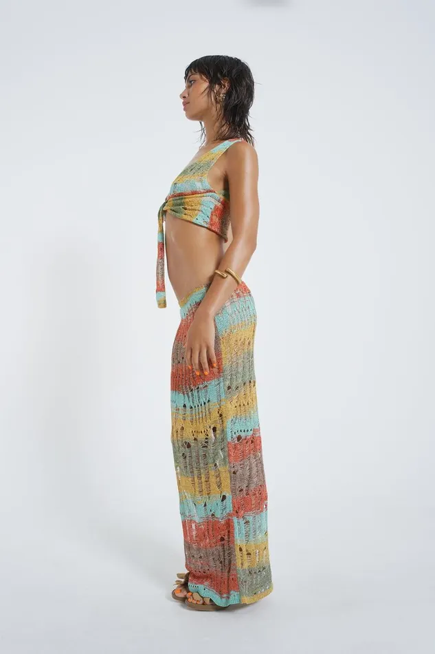 Women Multi Knitted Maxi Skirt Jaded London Knitwear