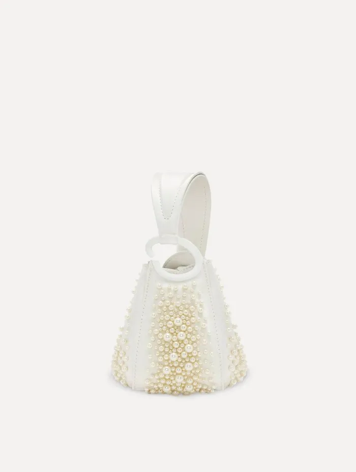 Women Nano Pearl Embroidered O Handle Bag Pearl Oscar De La Renta Handbags Women Nano Pearl Embroidered O Handle Bag Pearl Oscar De La Renta Handbags