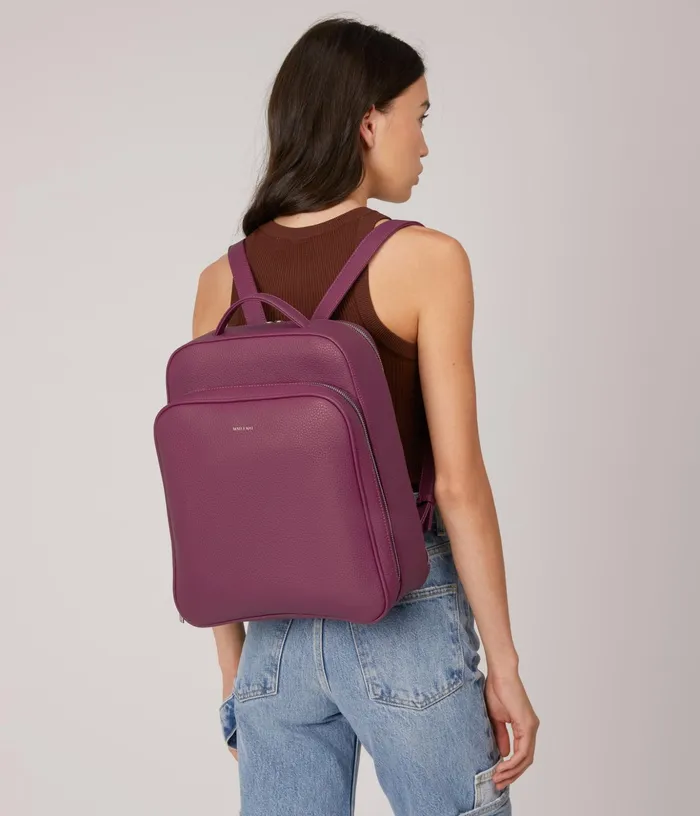 Women Nava Vegan Backpack 8211 Purity Black Matt and Nat Backpacks