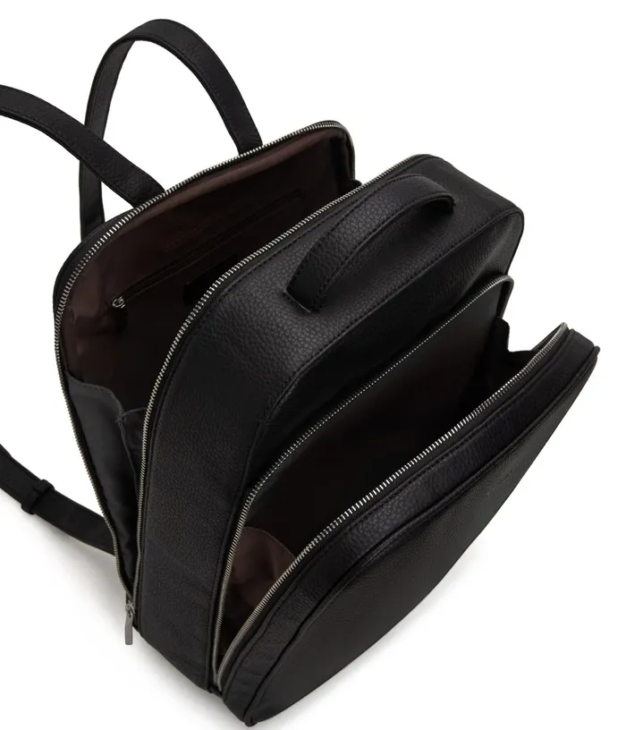 Women Nava Vegan Backpack 8211 Purity Black Matt and Nat Backpacks