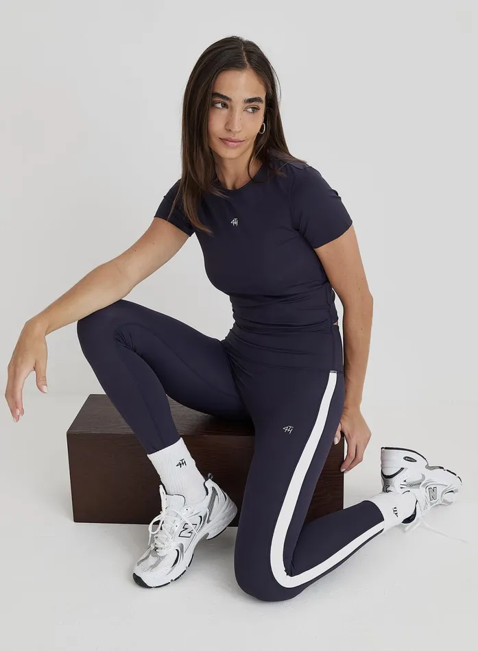 Women Navy 4th Branded Legging Dara 4th and Reckless Leggings