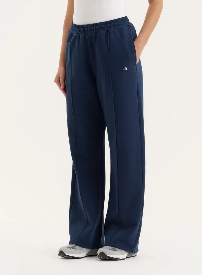 Women Navy 4th Wide Leg Branded Joggers Fergie 4th and Reckless Joggers and Sweatpants