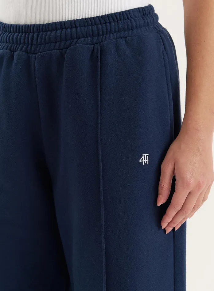 Women Navy 4th Wide Leg Branded Joggers Fergie 4th and Reckless Joggers and Sweatpants