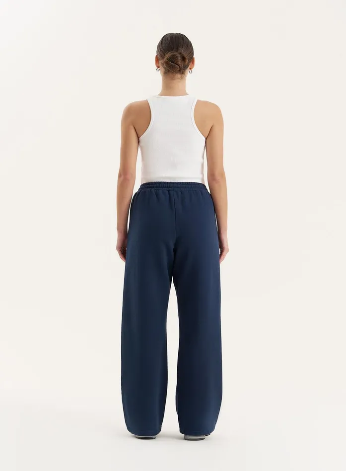 Women Navy 4th Wide Leg Branded Joggers Fergie 4th and Reckless Joggers and Sweatpants