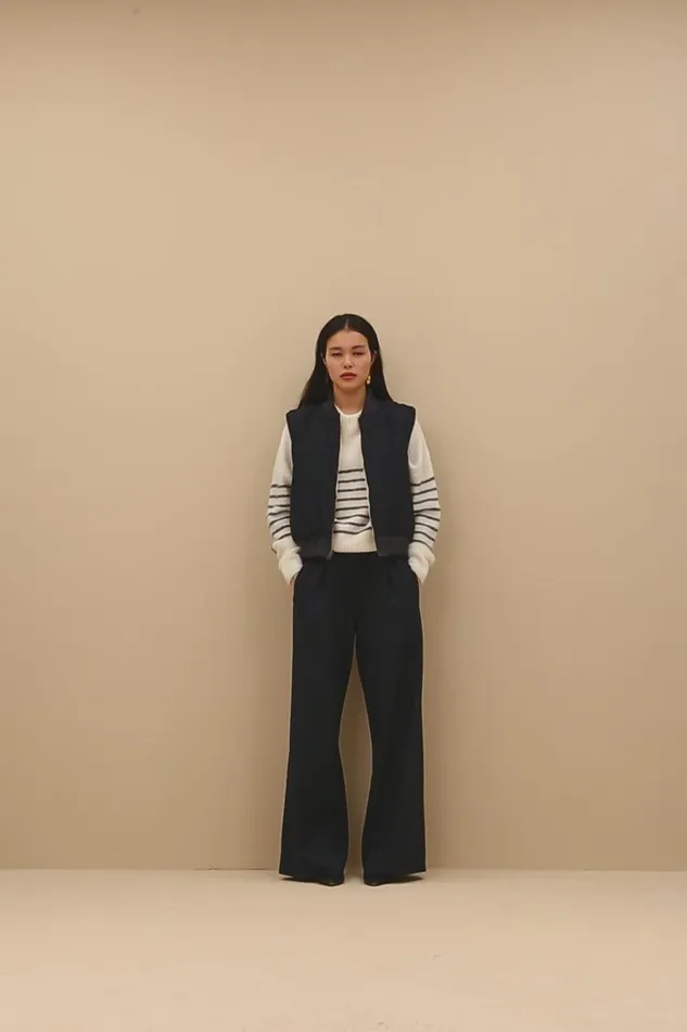 Women Neal Pinstripe Pants Midnight Bybar Trousers