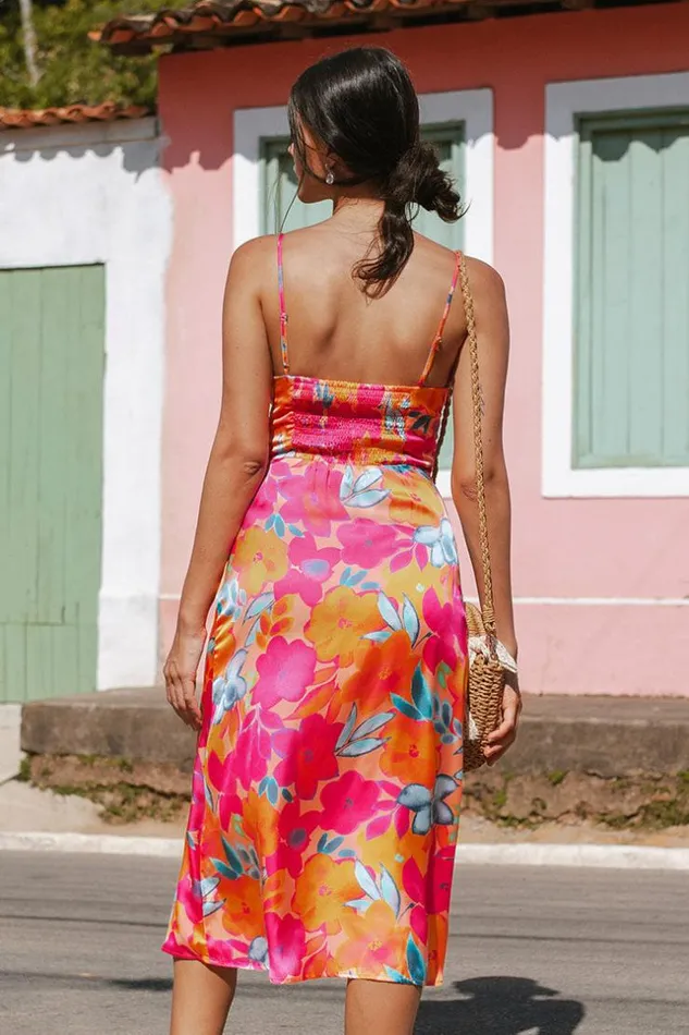Women New In Dresses Cupshe Abril Ruching Thin Straps Dress Multicolor