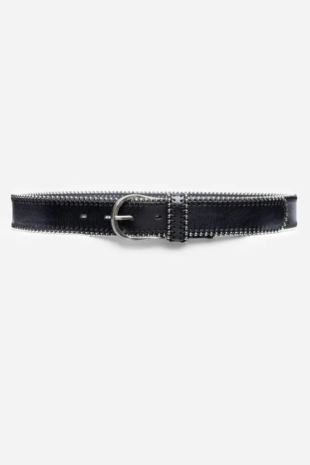 Women NOTTE ITALIAN LEATHER BELT Deep Navy Johnny Was Belts