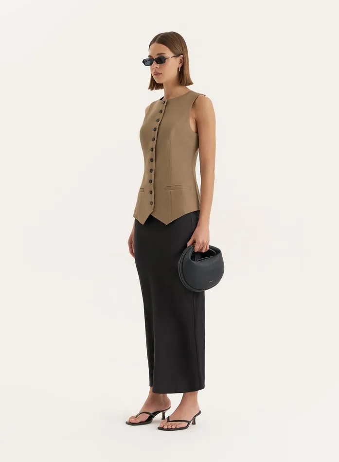 Women Olive Tailored Waistcoat Briella 4th and Reckless Tops