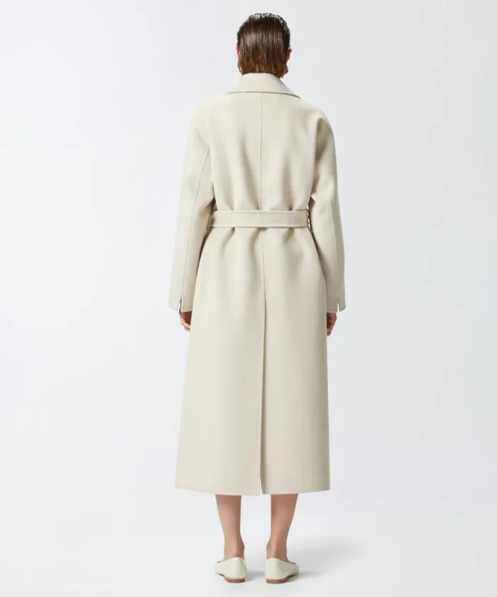 Women Outerwear Pinko Long Doublelayered Cloth Coat With Belt Beige Women Outerwear Pinko Long Doublelayered Cloth Coat With Belt Beige