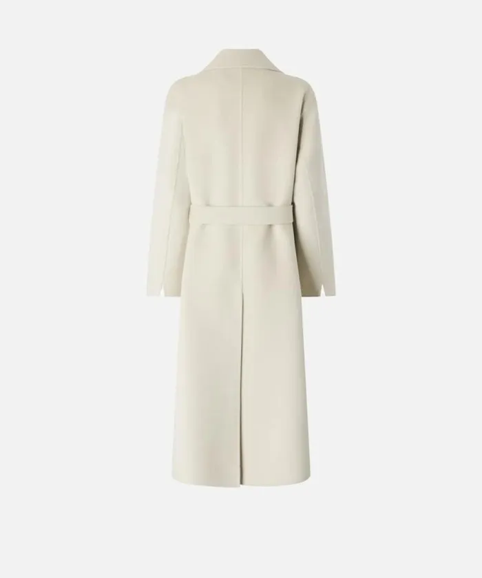Women Outerwear Pinko Long Doublelayered Cloth Coat With Belt Beige Women Outerwear Pinko Long Doublelayered Cloth Coat With Belt Beige