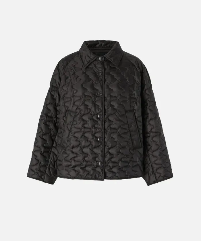 Women Outerwear Pinko Padded And Quilted Jacket With Collar Very Dark Brown Women Outerwear Pinko Padded And Quilted Jacket With Collar Very Dark Brown