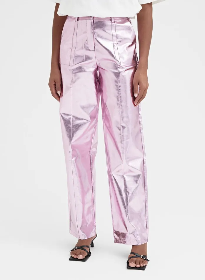 Women Pink Metallic Faux Leather Trouser 8211 Zelda 4th and Reckless Pants