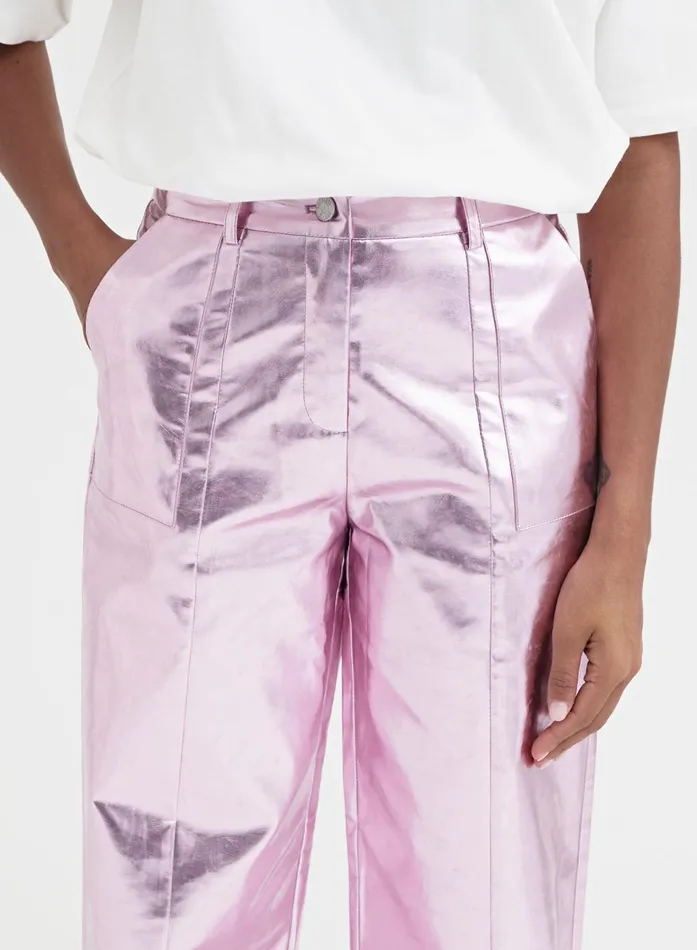 Women Pink Metallic Faux Leather Trouser 8211 Zelda 4th and Reckless Pants