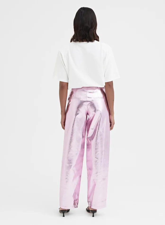 Women Pink Metallic Faux Leather Trouser 8211 Zelda 4th and Reckless Pants