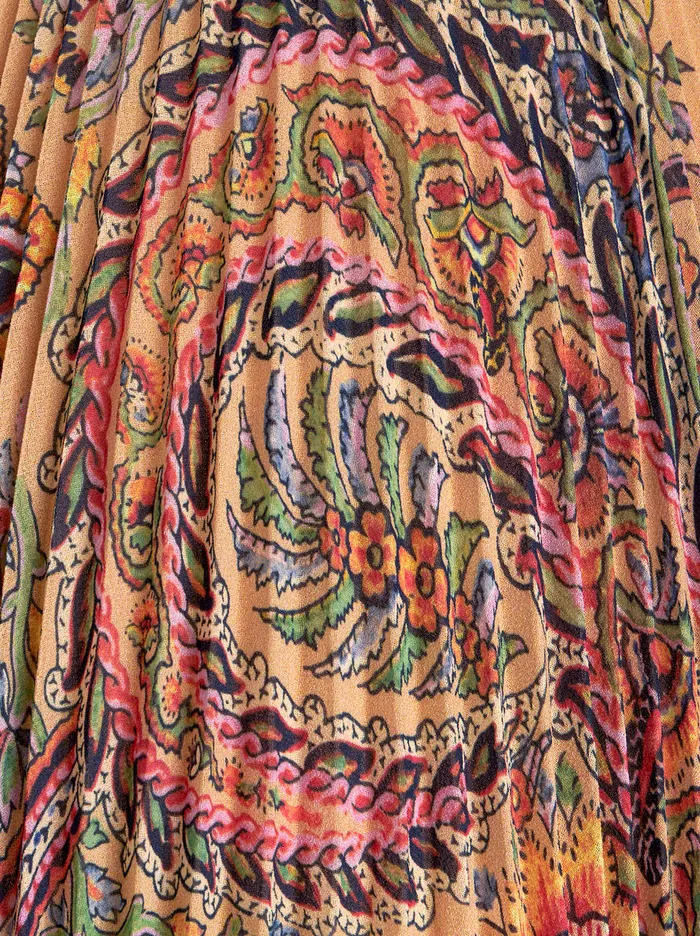 Women Pleated Georgette Midi Skirt Etro Skirts
