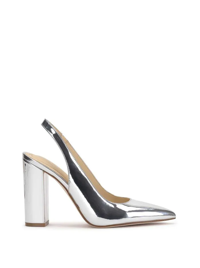 Women Pumps Jessica Simpson Noula Slingback Pointed Toe Pump In Silver
