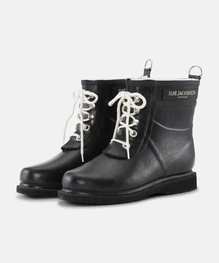 Women Rainboots Short Ilse Jacobsen Short Rubber Boots 8211 Black