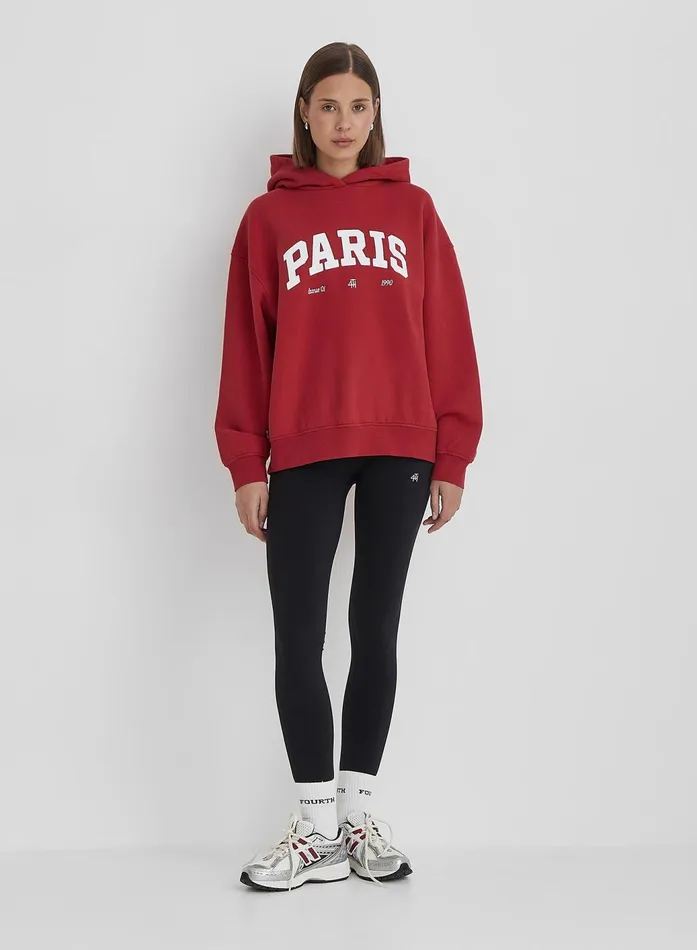 Women Red Paris Slogan Oversized Hoodie Luna 4th and Reckless Athleisure