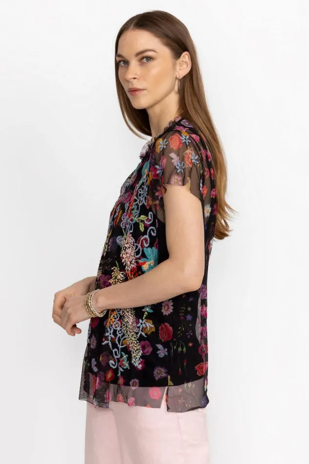 Women RHEIA MESH BLOUSE Rhea Johnny Was Tops Women RHEIA MESH BLOUSE Rhea Johnny Was Tops