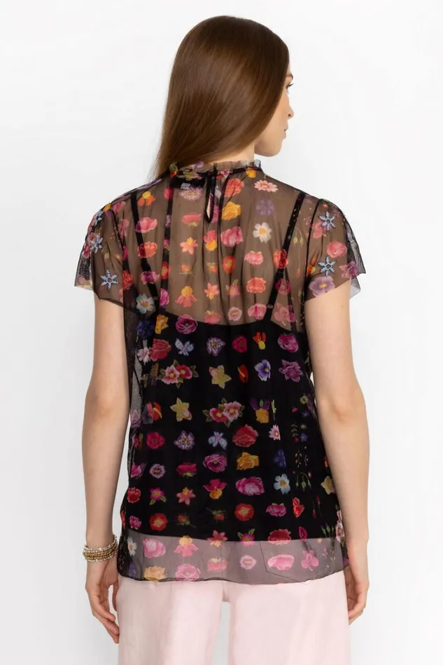 Women RHEIA MESH BLOUSE Rhea Johnny Was Tops Women RHEIA MESH BLOUSE Rhea Johnny Was Tops