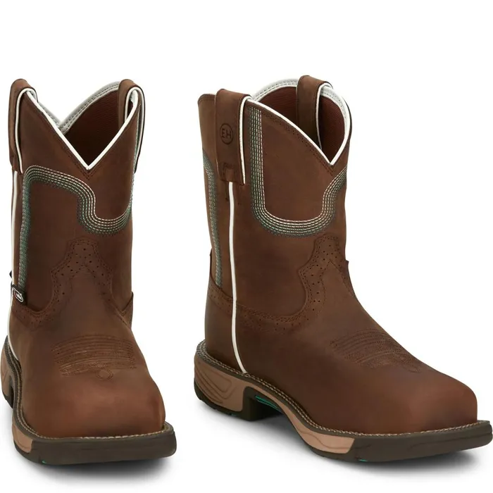 WOMEN Rush 8034 Composite Toe Waterproof Work Boot Pine Chocolate Justin Boots Work