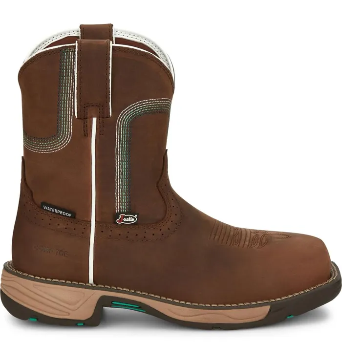 WOMEN Rush 8034 Composite Toe Waterproof Work Boot Pine Chocolate Justin Boots Work