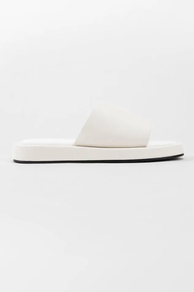 Women Sandals Cupshe Coffee Run Wide Band Slide Sandals White