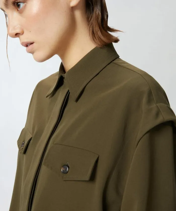 Women Shirts And Blouses Pinko Short Shirt With Pockets Greenamazonia Women Shirts And Blouses Pinko Short Shirt With Pockets Greenamazonia