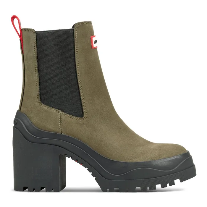 Women Short and Ankle Boots Hunter Boots Miana Heeled Waterproof Chelsea Boots Dark Green Women Short and Ankle Boots Hunter Boots Miana Heeled Waterproof Chelsea Boots Dark Green