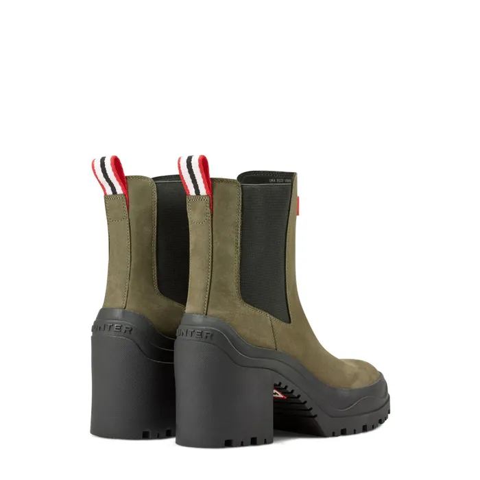 Women Short and Ankle Boots Hunter Boots Miana Heeled Waterproof Chelsea Boots Dark Green Women Short and Ankle Boots Hunter Boots Miana Heeled Waterproof Chelsea Boots Dark Green