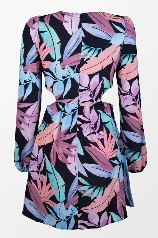 Women Short Dresses Cupshe Pacific Grove Bubble Long Sleeve Dress Multicolor
