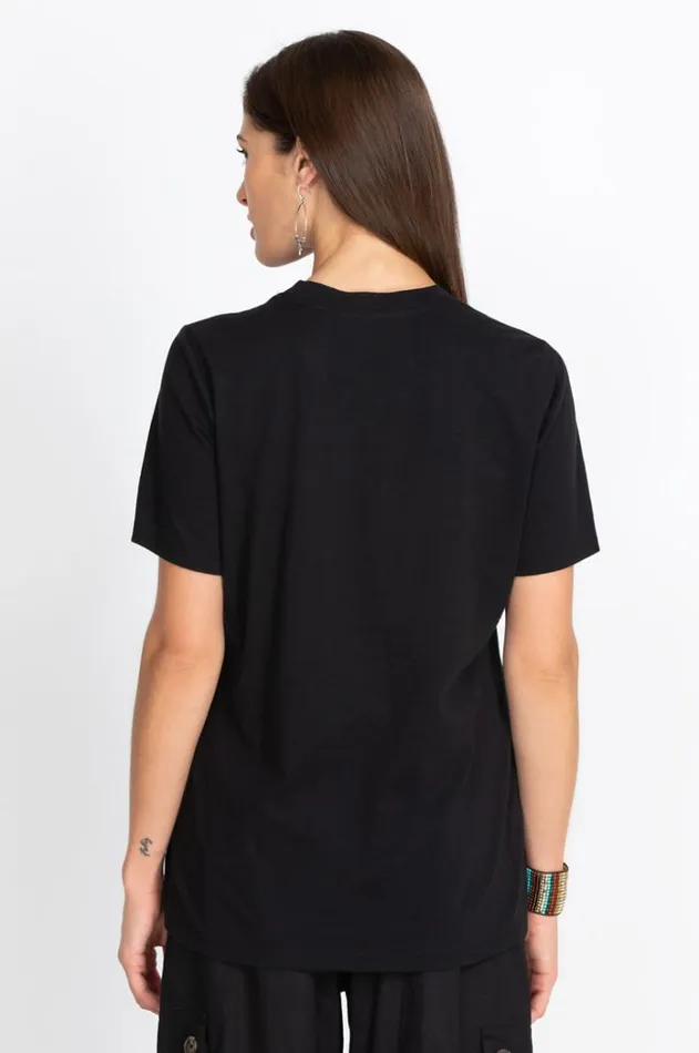 Women Short Sleeve Crew Neck Layering Tee Black Johnny Was Tops Women Short Sleeve Crew Neck Layering Tee Black Johnny Was Tops