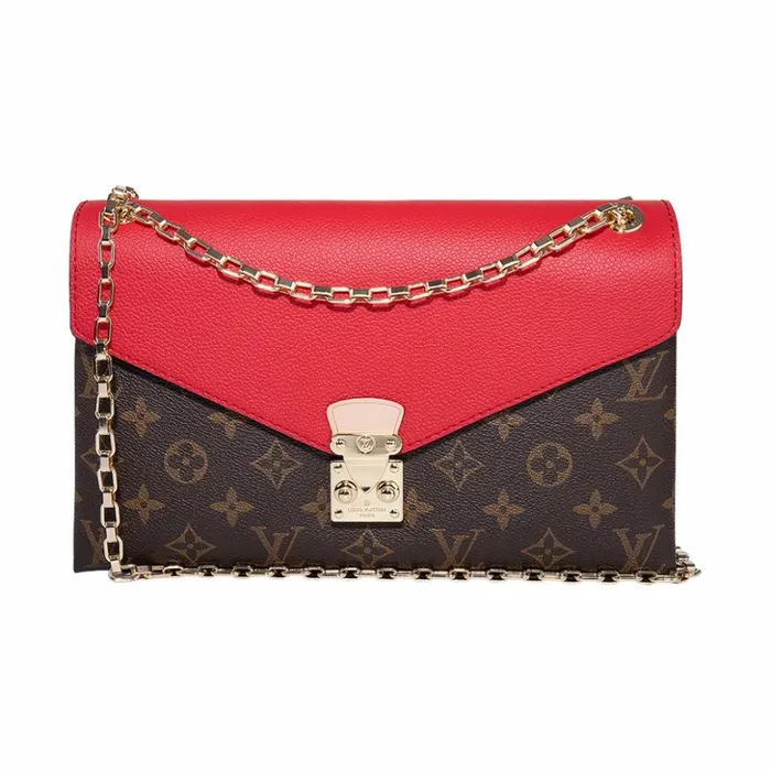 Women Shoulder and Totes Louis Vuitton Louis Vuitton Monogram Canvas Pallas Chain M41201 Cerise 8211 Louis Vuitton Handbag Store