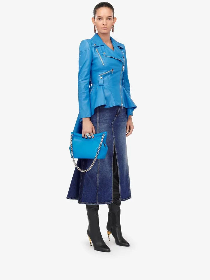 Women Shoulder Bags Alexander McQueen The Peak Bag Small Lapis Blue