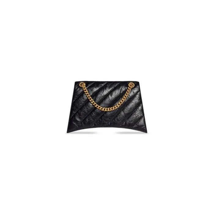 Women Shoulder Bags Balenciaga Crush Medium Chain Bag Quilted In Black