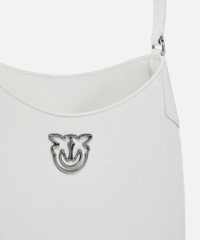 Women Shoulder Bags Pinko PINKO Galleria Hobo Shoulder Bag In Smooth Leather Faded Sand Beigeold Silver