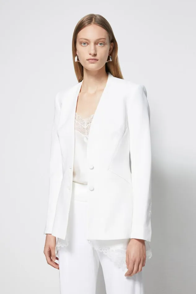 Women Signature Basque Jacket White Jonathan Simkhai Jackets and Coats