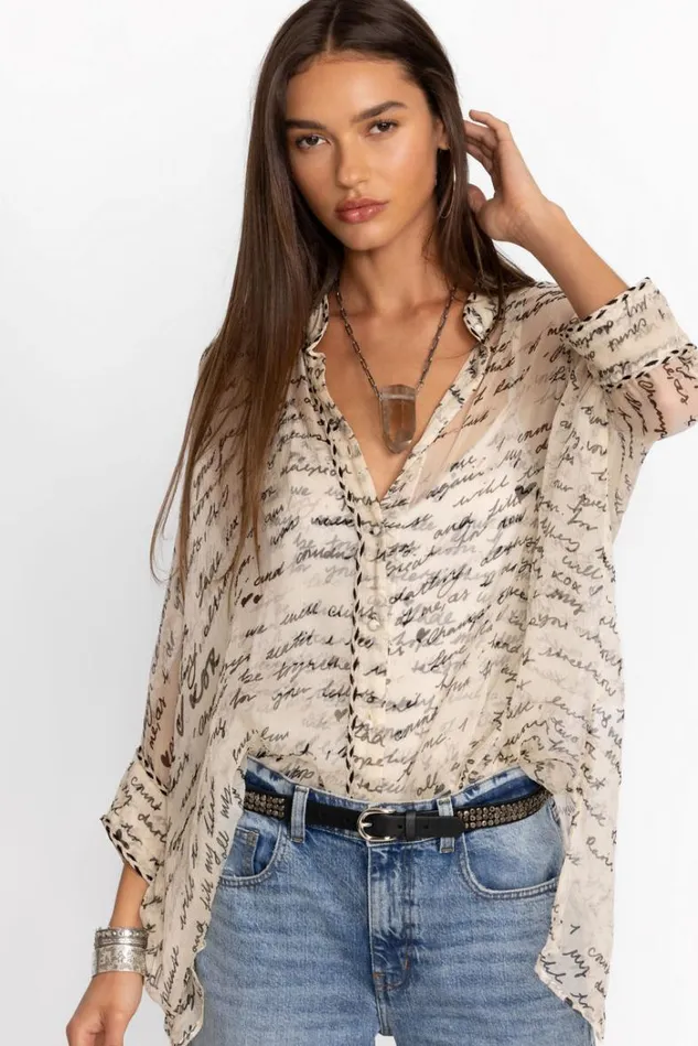 Women SINCERELY YOURS SILK BLOUSE Sincerly Yours Johnny Was Tops Women SINCERELY YOURS SILK BLOUSE Sincerly Yours Johnny Was Tops