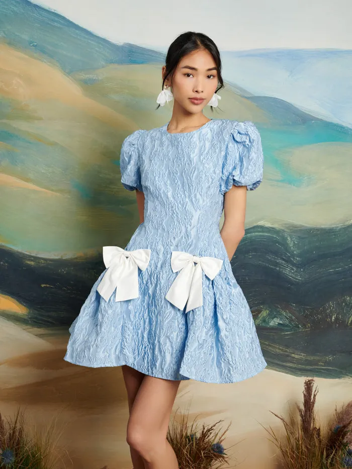 Women Sister Jane Dresses DREAM Blue Eyes Jacquard Mini Dress Baby Blue