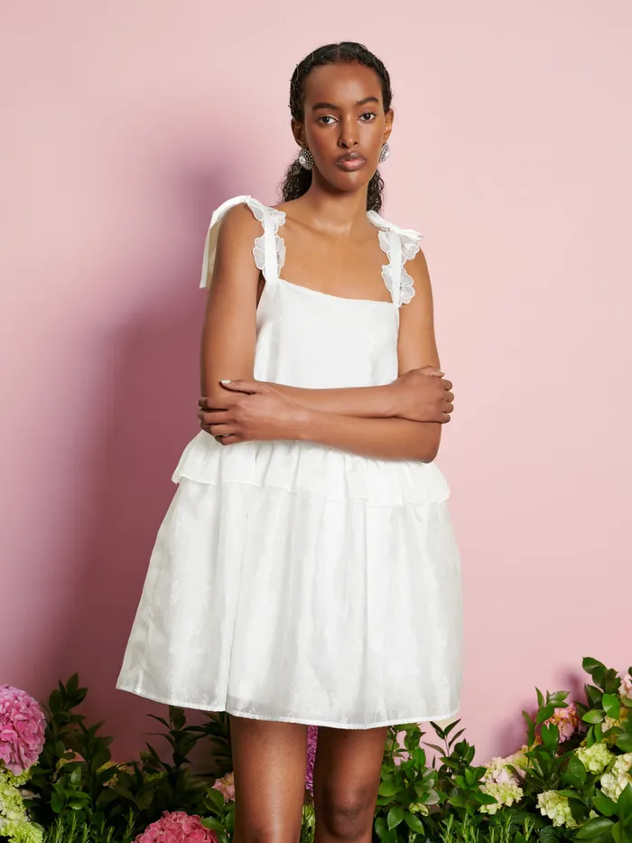 Women Sister Jane Dresses DREAM Wildflower Mini Dress Pearled Ivory