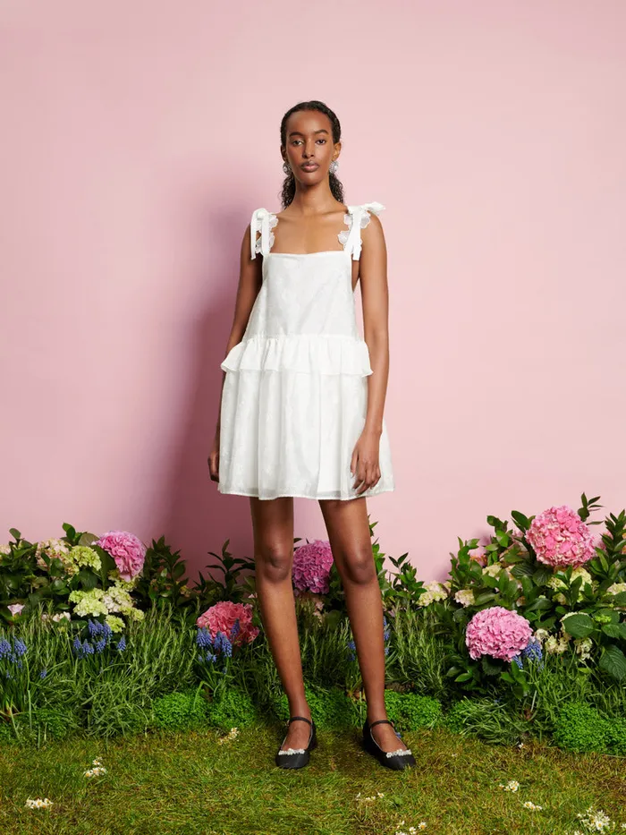 Women Sister Jane Dresses DREAM Wildflower Mini Dress Pearled Ivory