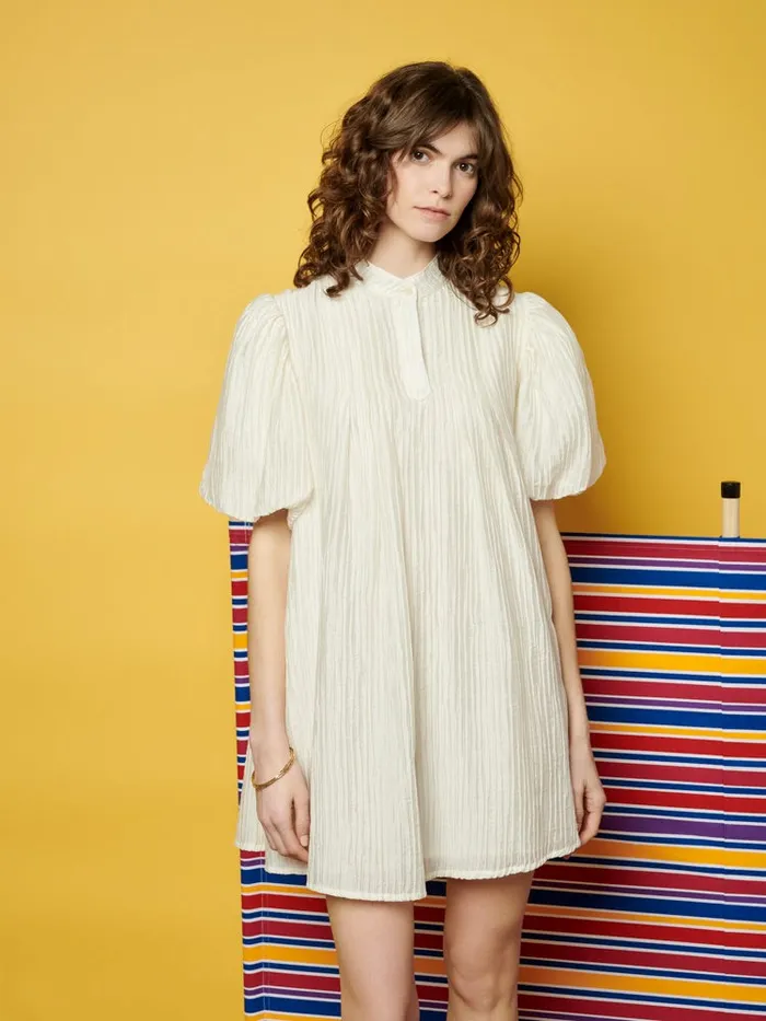 Women Sister Jane Dresses Ghospell Demi Mini Dress Ivory Cream