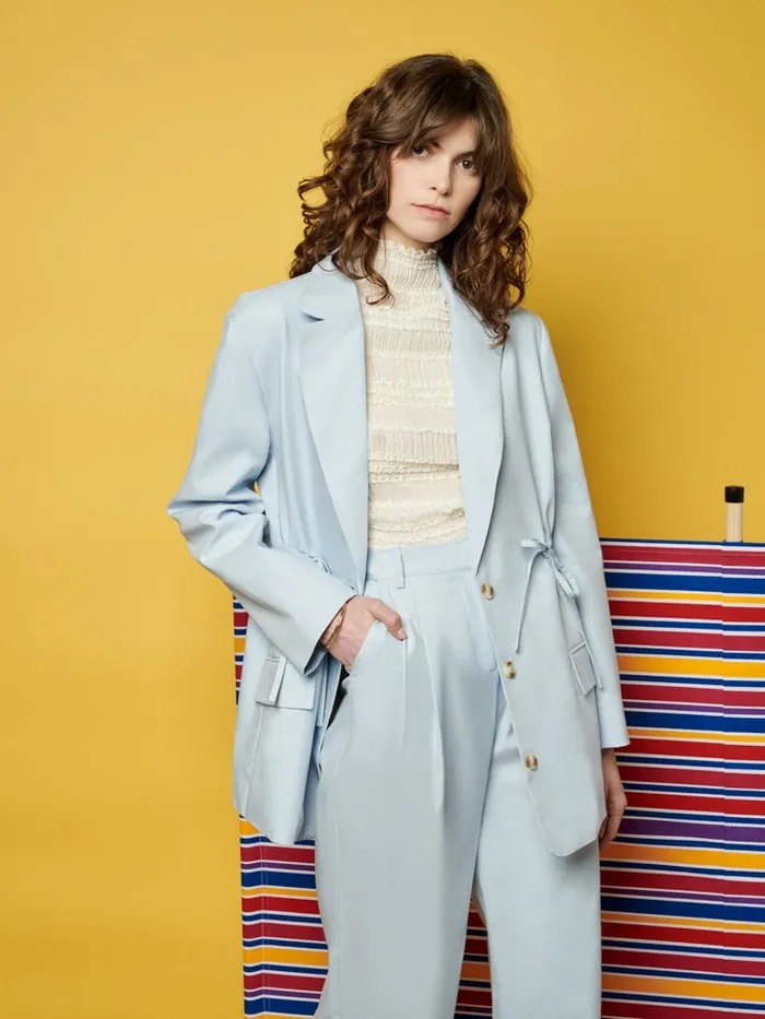 Women Sister Jane Jackets Ghospell Helen Drawstring Blazer Bit Of Blue