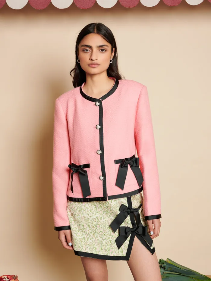 Women Sister Jane Jackets Plum Tweed Jacket Flamingo Pink