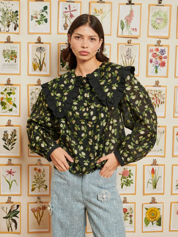 Women Sister Jane Tops DREAM Nostalgic Florals Blouse Raven Black