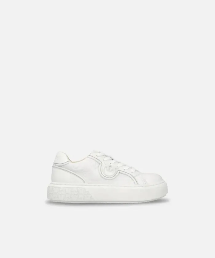 Women Sneakers Pinko Platform Sneakers With Monogram Detail Milk White