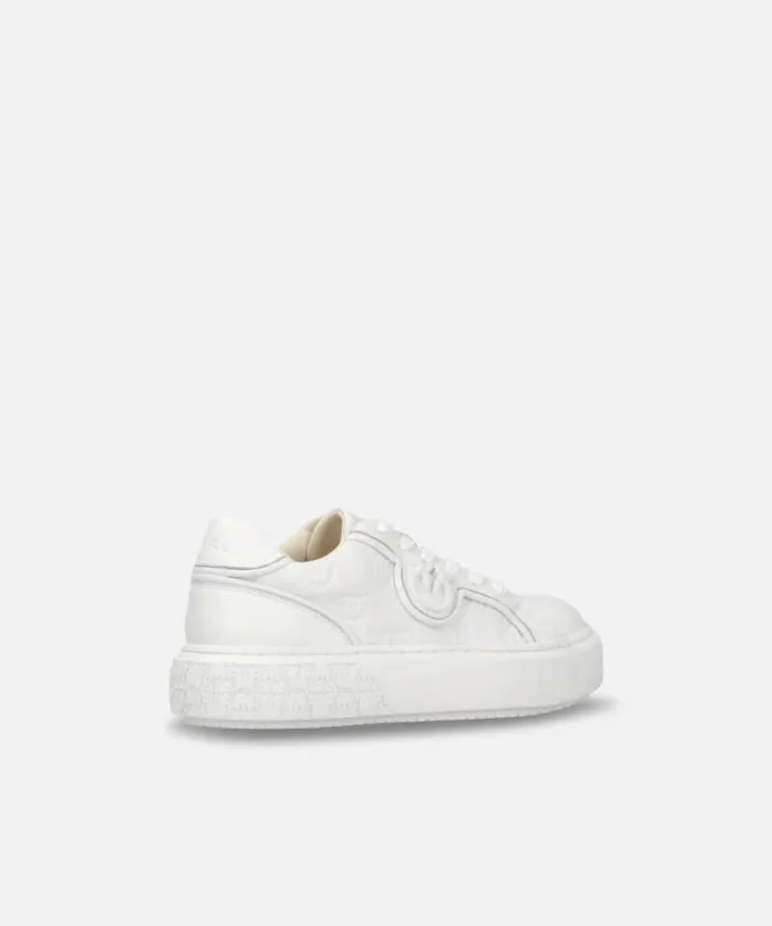 Women Sneakers Pinko Platform Sneakers With Monogram Detail Milk White Women Sneakers Pinko Platform Sneakers With Monogram Detail Milk White